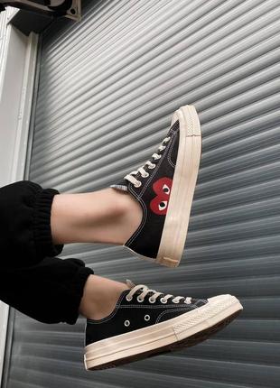 Женские кеды   converse cdg low black4 фото