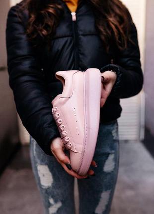 Кроссовки женские alexander mcqueen low pink александр маквин8 фото