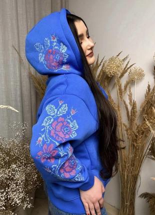 Худи вышиванка, худи с вышитыми рукавами, женский худи с вышивкой