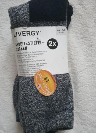 2 пари, теплі махрові шкарпетки livergy німеччина, комплект . р. 39-425 фото