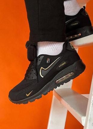 Мужские кроссовки nike air max 90 black gold кроссовки мужественный найк аир макс черне