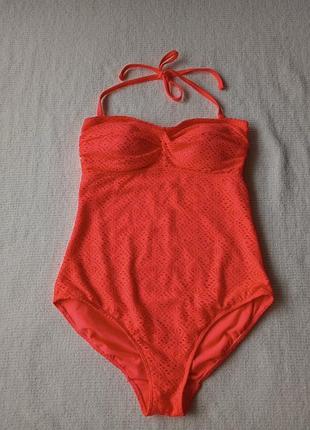 Яркий неоновый слитный купальник и еще один купальник в подарок