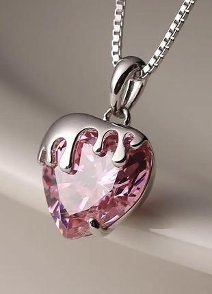 Сяюча підвіска серце кристал в стилі бренду