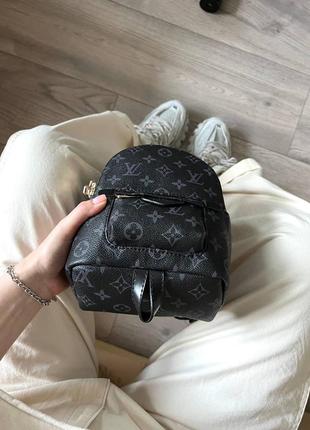 Рюкзак женский louis vuitton palm springs mini backpack black logo6 фото