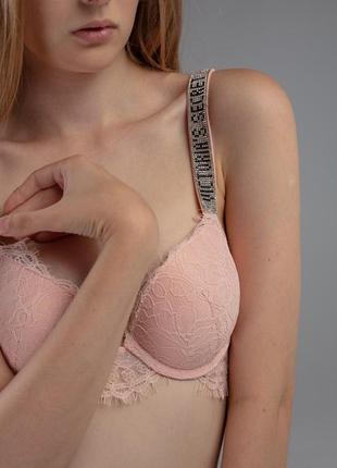 Комплект женского нижнего белья victoria`s secret модель кружева виктория сикрет цвет персиковий6 фото