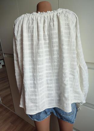 Вільна сорочка блузка бавовна котон із пишними рукавами сорочечка5 фото