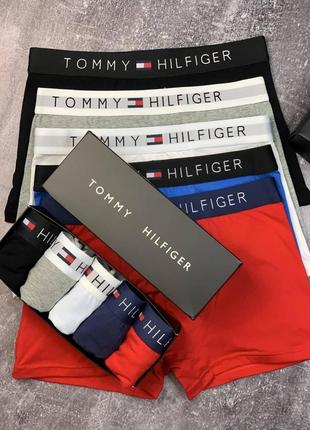 Набір чоловічих трусів tommy hilfiger з 4 штук у подарунковій коробці/4 зручних боксерок