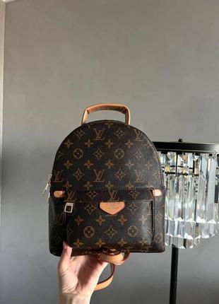 Рюкзак жіночий premium louis vuitton palm springs mini mm brown/black lv big backpack