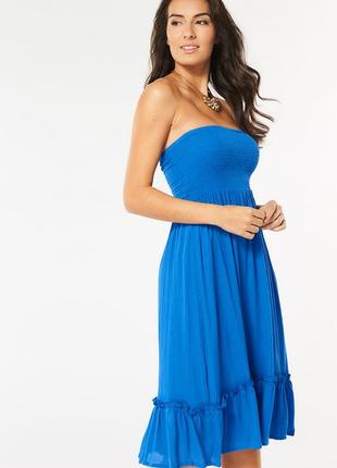 Синяя юбка юбка голубая меди длинная летняя легкая из хлопка хлопковая из натуральной ткани3 фото