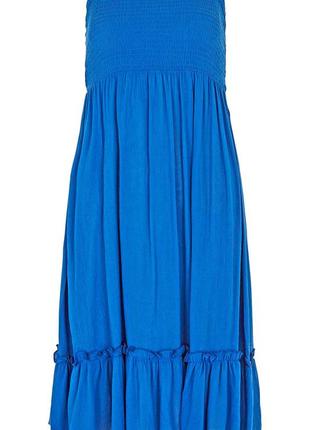 Синяя юбка юбка голубая меди длинная летняя легкая из хлопка хлопковая из натуральной ткани7 фото