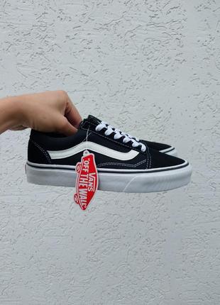 Замшевые, черные кеды vans old skool classic black white