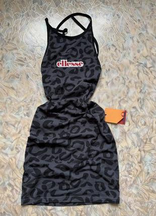 Облегающее мини платье с открытой спиной от ellesse, леопардовый принт8 фото