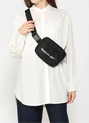 Reebok te waist bag zip h11304 сумка на пояс плечо оригинал унисекс бананка черная