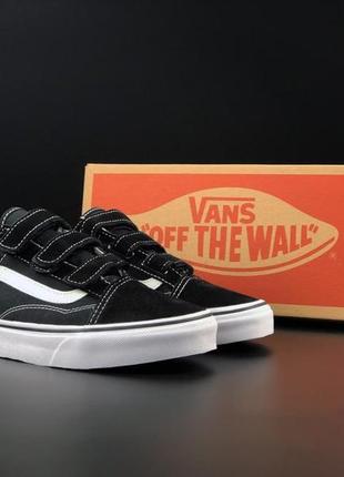 Демисезонные чёрные кеды vans old school кед на липучках черные унисекс кеды vans old school на липучках8 фото