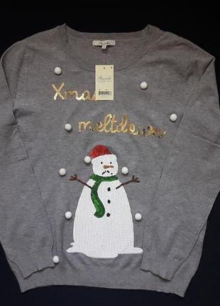 Крута кофта прикрашена паєтками у новорічний принт великого розміру peacocks