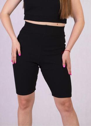 Жіночі літні треси велосипедки із рубчика 5 кольорів рр. 44-50