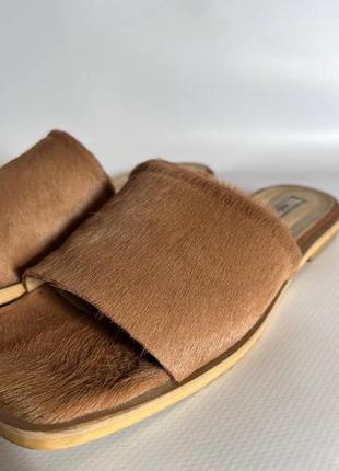 Босоножки шлепанцы мюли кожаные натуральные слайдеры hvoya квадратный носок купить цена3 фото