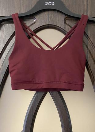 Шикарный, базовый, топ, для спорта, бордового цвета, от бренда: h&m 👌