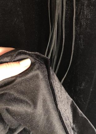 Актуальное велюровое чёрное платье миди + шикарный пояс в подарок 🎁4 фото