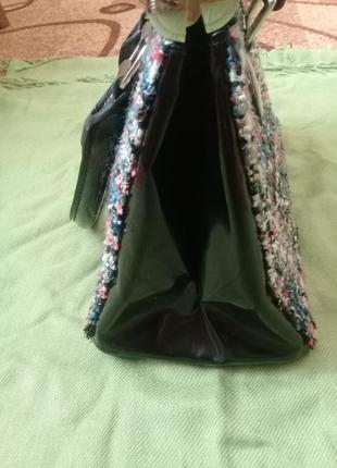 Стильная сумочка redherring германия текстиль + лак6 фото