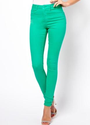 Новые легкие зеленые джинсы штаны скинни слим стрейтчевые petite ange xs-s франция
