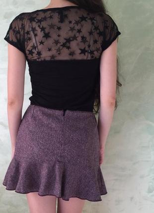 Красивая шерстяная юбка c воланами , рюшами, размер s , теплая, шерсть2 фото