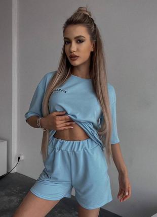 Костюм с шортами женский легкий летний на лето базовый повседневный черный бежевый...