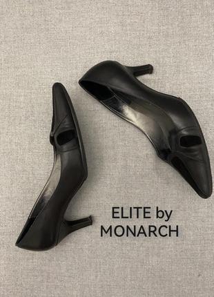 Натуральні, шкіряні, туфлі, човники, monarch elite, 38 розмір, низький каблук, шпилька