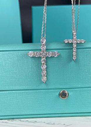 Брендовый серебренный крестик в стиле tiffany&co (тиффани) 😍💕💖