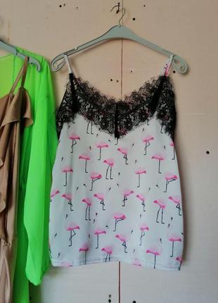 Майка топ топік блуза з рожевими фламінго мереживом відеоогляд є в tiktok