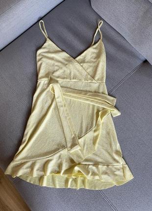 Женское платье сарафан желтый2 фото