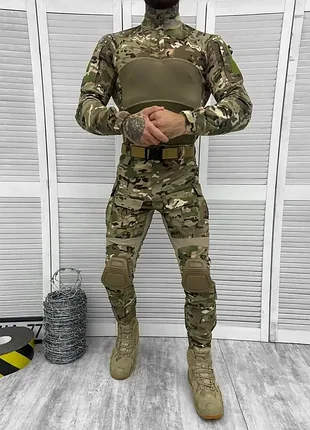 Тактичний костюм із наколінниками мультикам idoger, літній костюм із наколінниками штани+убакс воєн
