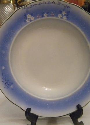 Антикварная глубокая тарелка фарфор урср нкмп коростень 1930 годов3 фото