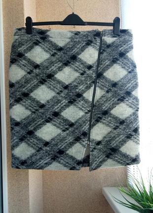 Теплая /утепленная юбка миди прямого силуэта с содержанием шерсти1 фото