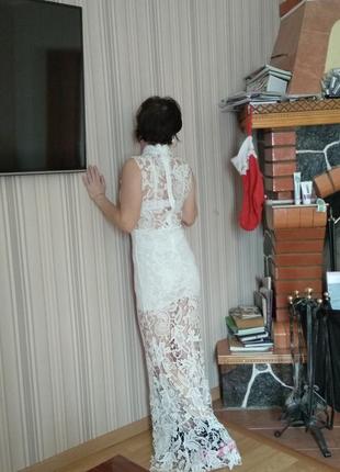Кружевное ажурное платье рыбка (свадебное, праздничное, выпускное)5 фото
