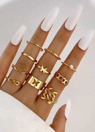 Набір (10 шт) колечок біжутерія fashion jewerly 5583701