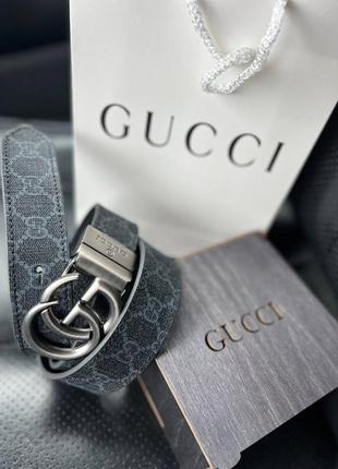 Кожаный ремень в стиле gucci