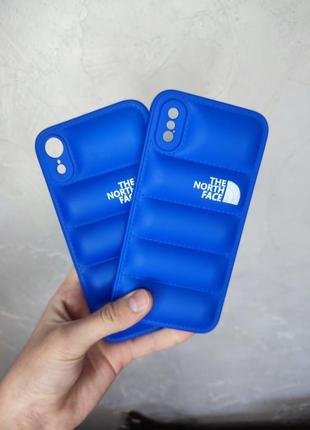 Пуферный чехол, puffer case, blue, для iphone, для айфона tnf