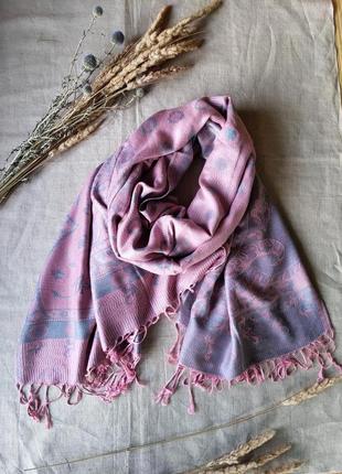 Широкий шарф палантин паншмина шелк1 фото