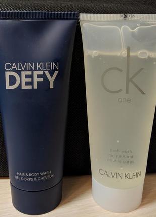 Гелі для душу чоловічий і жіночий calvin klein defy і ck one (100ml.)