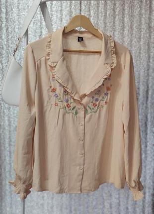 Стильная блуза с вышивкой под винтаж shein3 фото