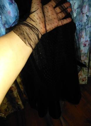 Фирменное тонкое сатиновое платье с фатиновым верхом вказ.xld.замеры7 фото