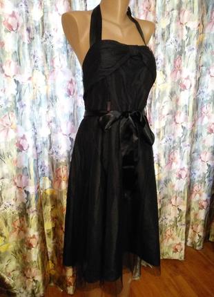 Фирменное тонкое сатиновое платье с фатиновым верхом вказ.xld.замеры4 фото