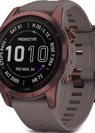 Смарт-часы garmin fenix 7s sapphire solar dark bronze titanium with shale gray 010-02539-29 новые!!!