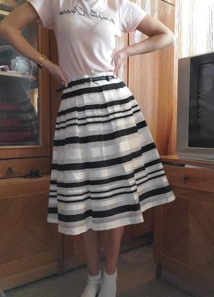 #розвантажуюсь юбка  с поясом миди в полоску esprit1 фото