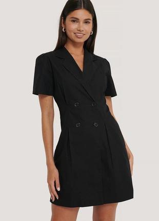 Новое черное хлопковое платье с пуговицами