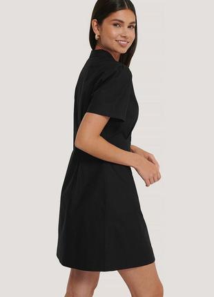 Нова чорна бавовняна сукня з ґудзиками2 фото