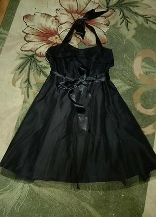 Фирменное тонкое сатиновое платье с фатиновым верхом вказ.xld.замеры8 фото