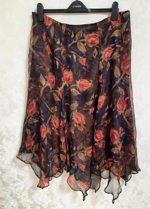 Отличительная шелковая юбка в цветы mandolin