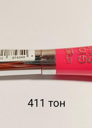 Блиск для губ l'oreal, тон 411, paris glam shine natural glow, 6 ml